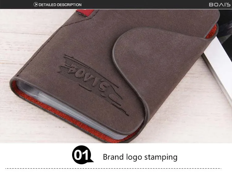 BOVIS, винтажный кредитный держатель для карт, верх из искусственной кожи, 20 слотов для карт, Бизнес ID держатель для карт, классический стильный кошелек для карт, кошелек Rfid
