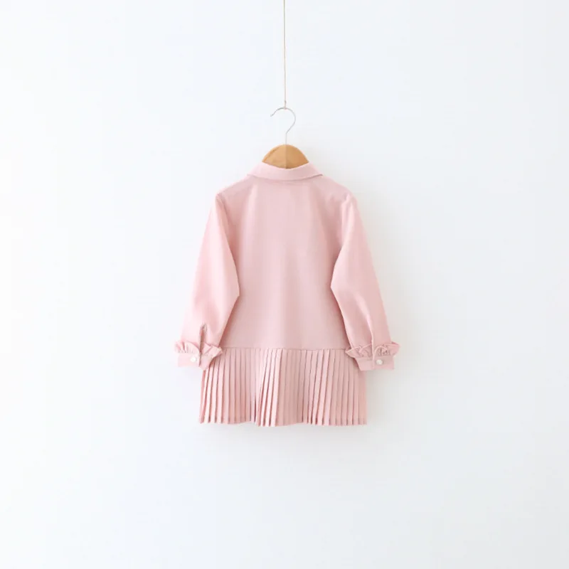 Children Girls Long Sleeve Pleated Dress Girl Princess Chiffon Shirt Preppy Style School Costume | Детская одежда и обувь