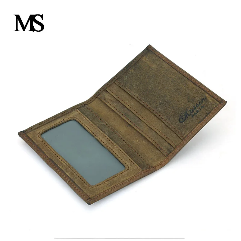 Кошелек MS из натуральной кожи высокого качества Мужской винтажный тонкий