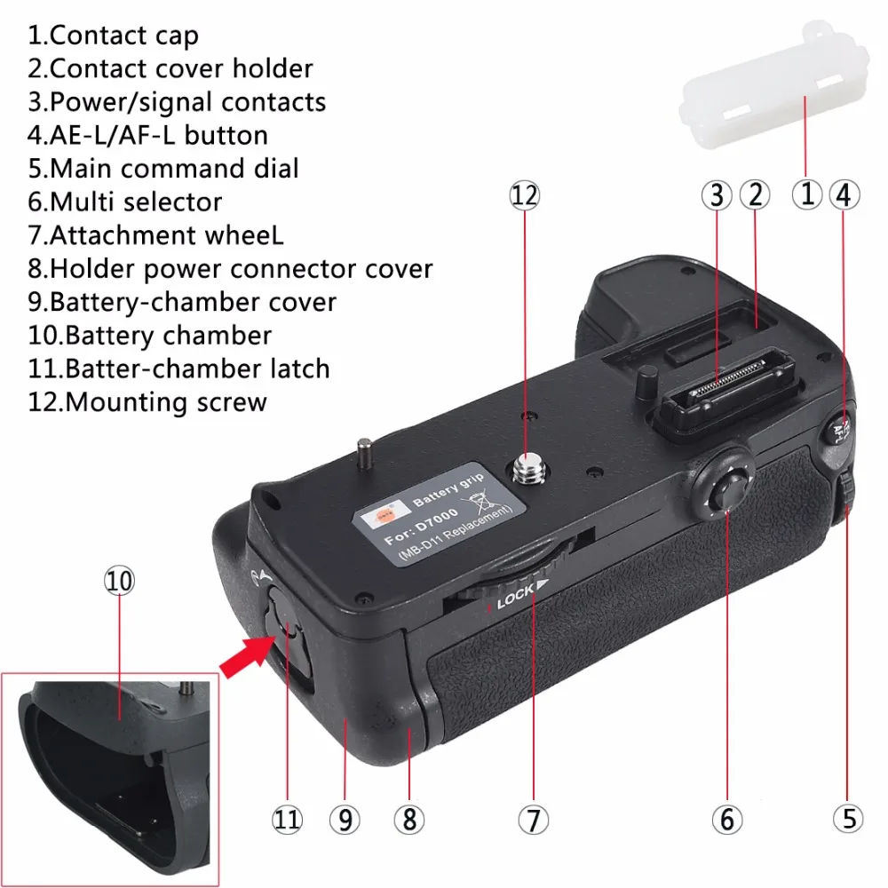 DSTE MB-D11 батарейный блок для камеры Nikon D7000 DSLR