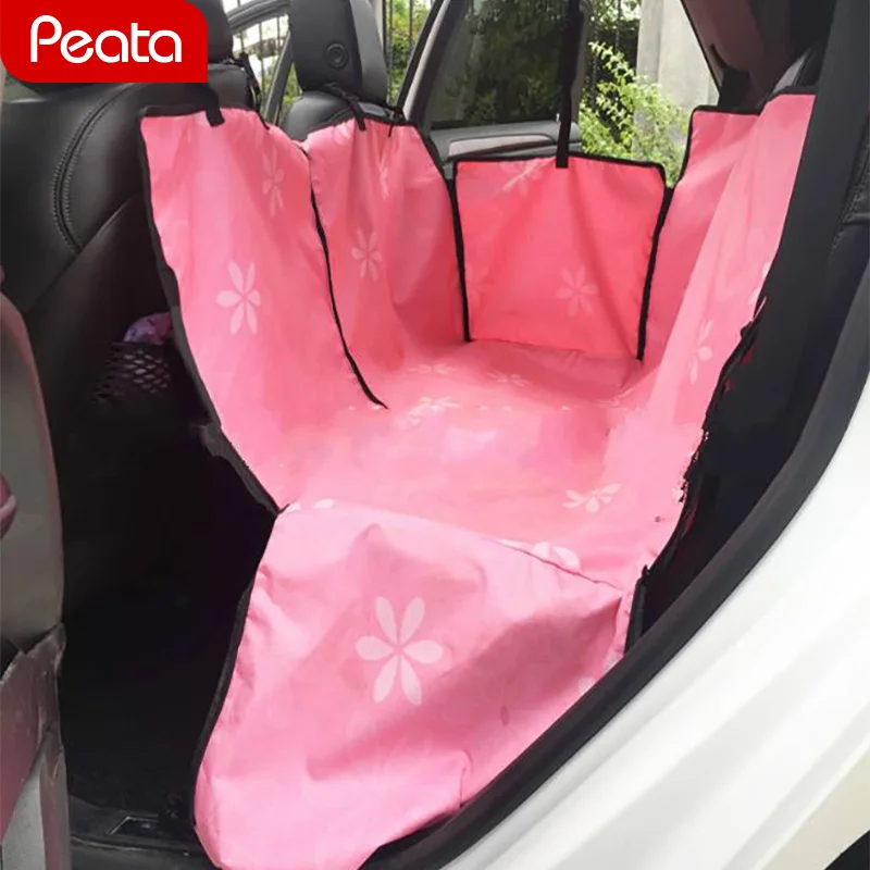 PinkFlower Pet Чехол для на автомобильное сиденье для перевозки собак оригинальная задняя несущей сзади Портативный собака коврик Одеяло коврики подушки протектор Аксессуары для собак Y - Цвет: PinkFlower