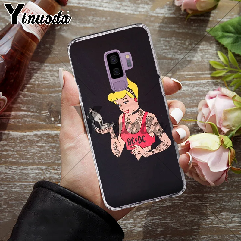 Yinuoda Татуированная принцесса Алиса Ариэль Жасмин чехол для телефона Samsung S9 plus S5 S6