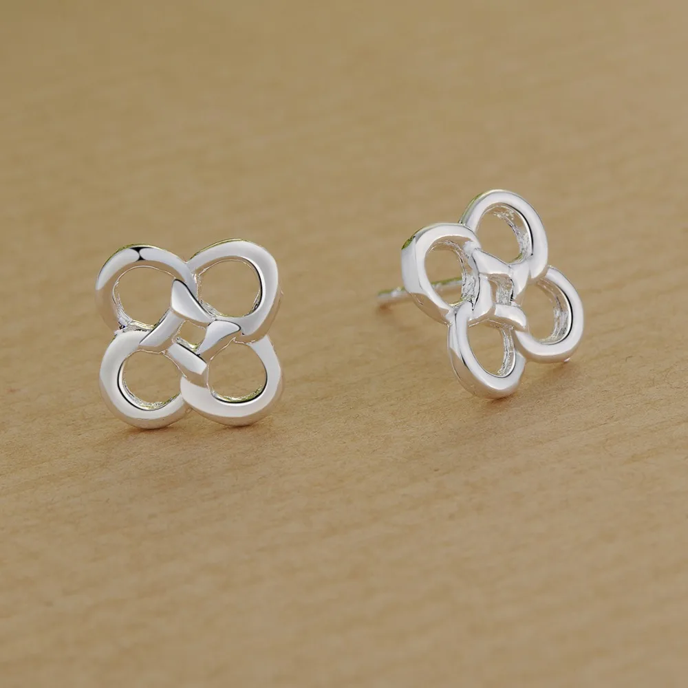 Счастливый клевер Посеребренный Серьги для женщин ювелирные изделия XCHEDNHV