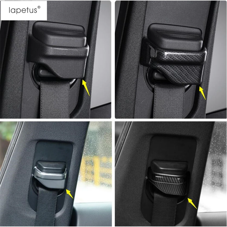

Lapetus Matte / Carbon Fiber Look Interior For Mercedes Benz C CLASS W205 2014 - 2021 Car Seat Safety Belt Decoration Cover Trim