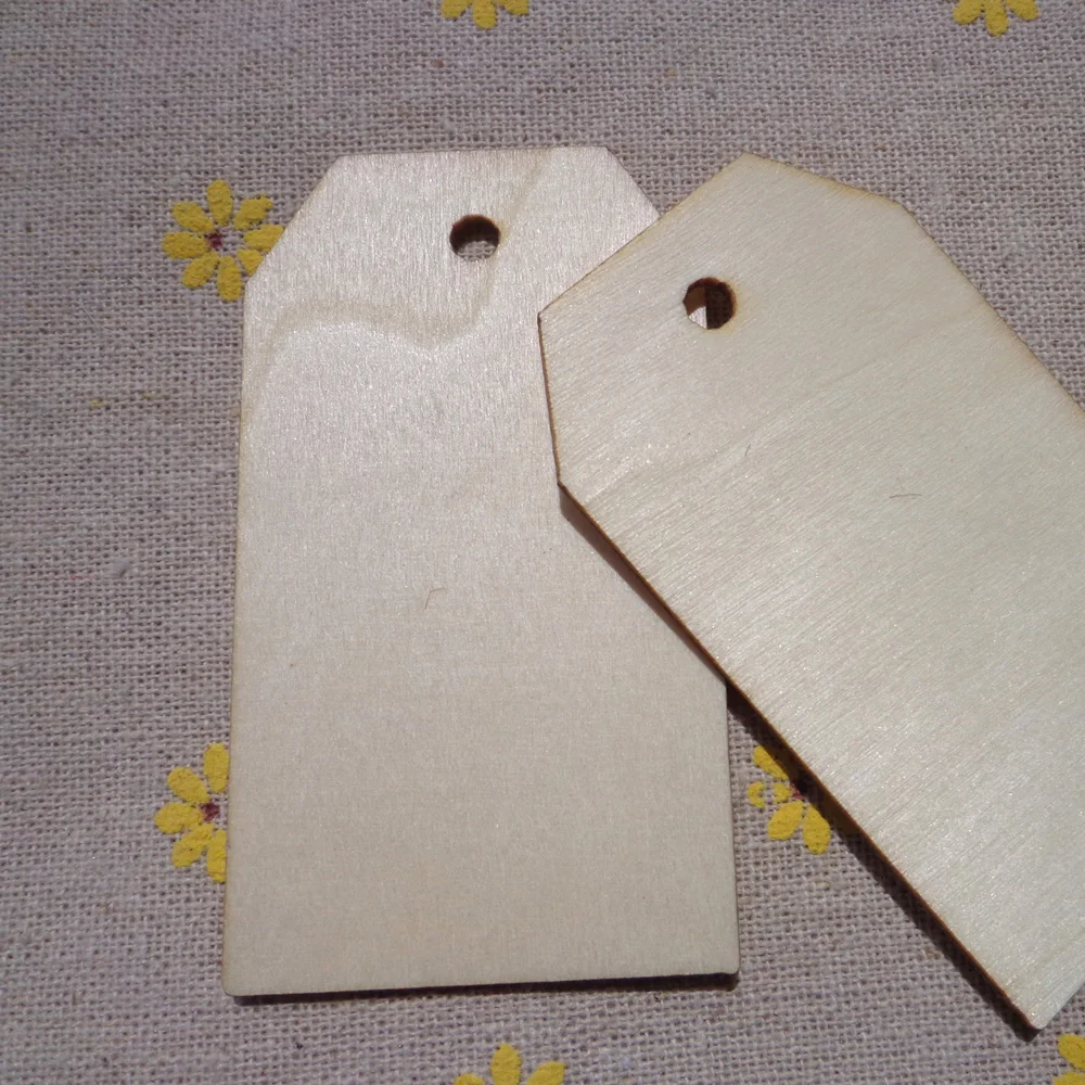 50 шт. 3,4x6,9 см DIY деревянная Подарочная бирка для вечеринки, дня рождения, свадьбы, подарочная бирка для сообщений, бирка для рукоделия с пеньковой веревкой