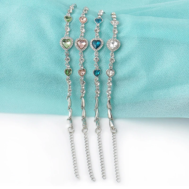 Titanic's Romantic Heart of Ocean Crystal Silver Plated Bracelet For Fashion People | Украшения и аксессуары
