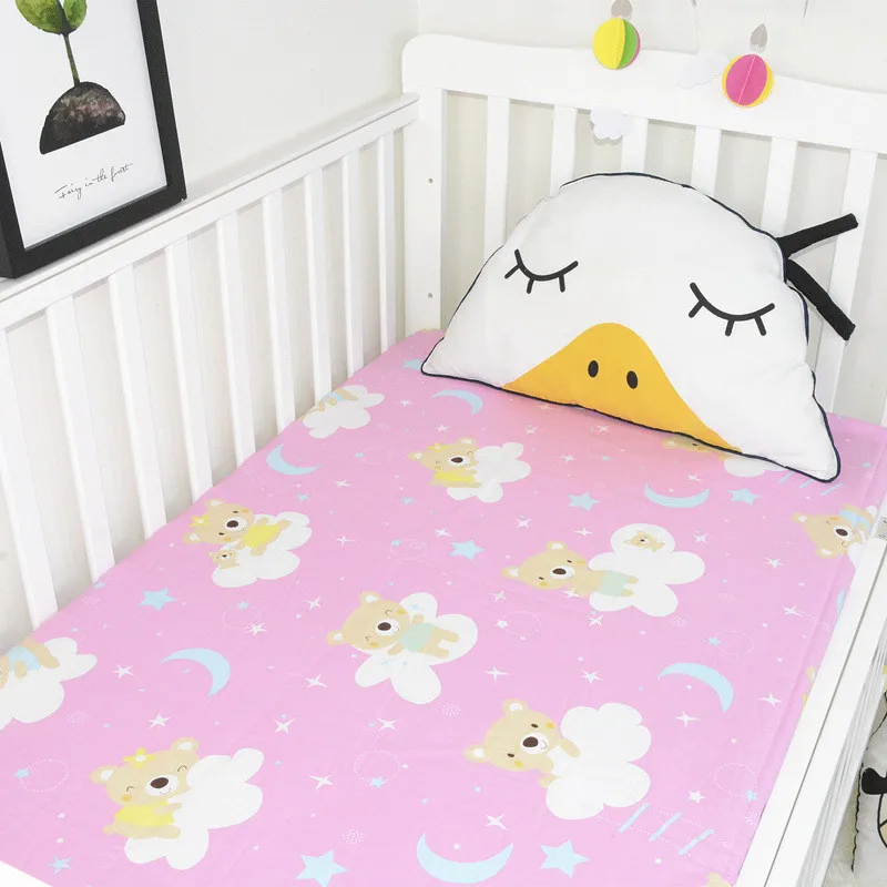 fitted sheets 3 Детская простыня из хлопка для кроватки, мягкий матрас для детской кровати, защитный чехол с рисунком для новорожденных, простыня для кроватки, размер 130*70 см - Цвет: fitted sheets 3