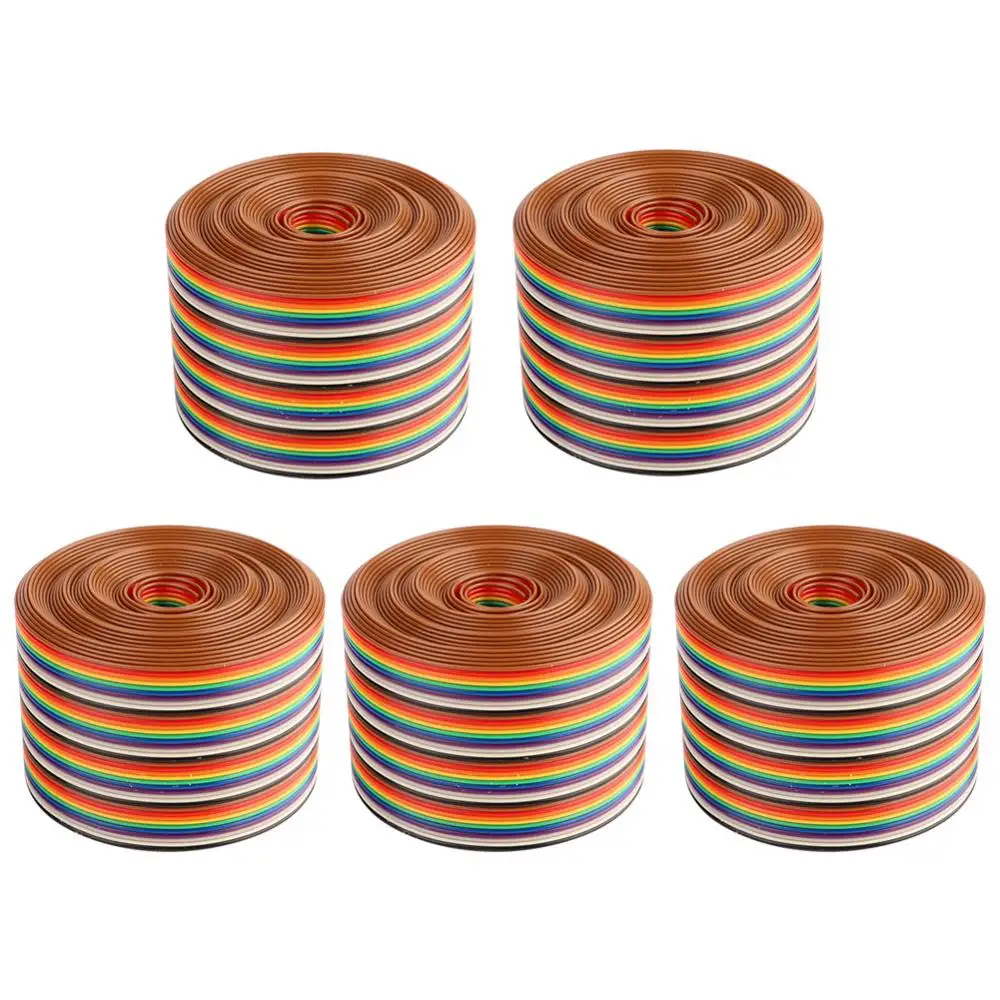 1 27 мм шаг ленточный кабель Красочные 40P FlatRainbow ширина провода 5 08 см|Электрические