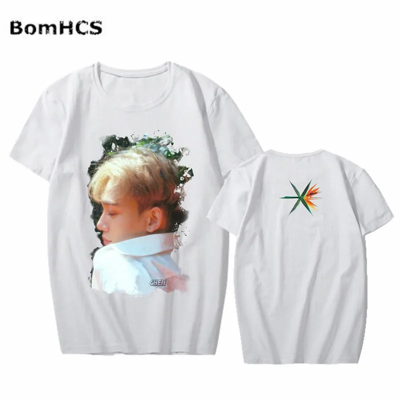 BomHCS KPOP EXO футболка из хлопка с короткими рукавами Baekhyun XIUMIN CHEN SUHO CHANYEOL D. O. Футболка