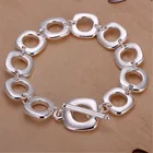 Красивый квадратный серебряный цвет браслеты новые предложения Высокое качество модные ювелирные изделия рождественские подарки