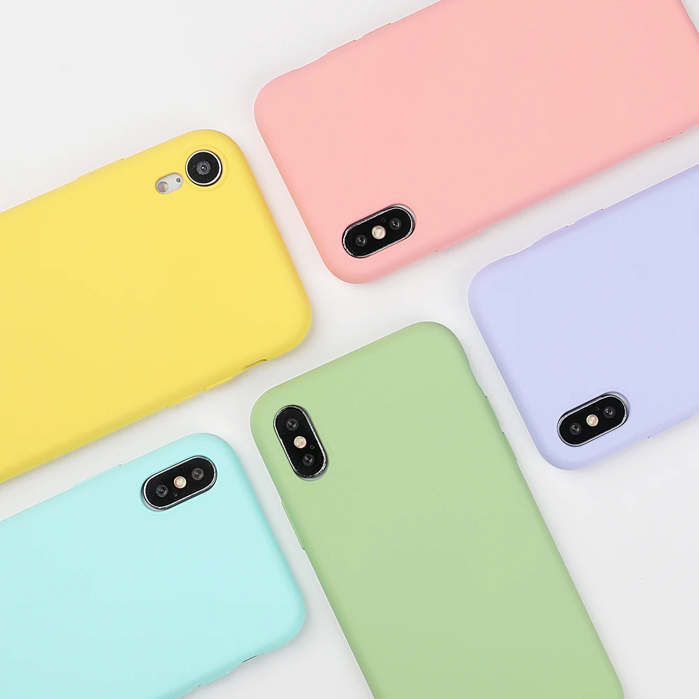Простой однотонный силиконовый чехол LOVECOM для телефона iPhone 11 Pro max XR XS Max 6 6s 7 8 Plus