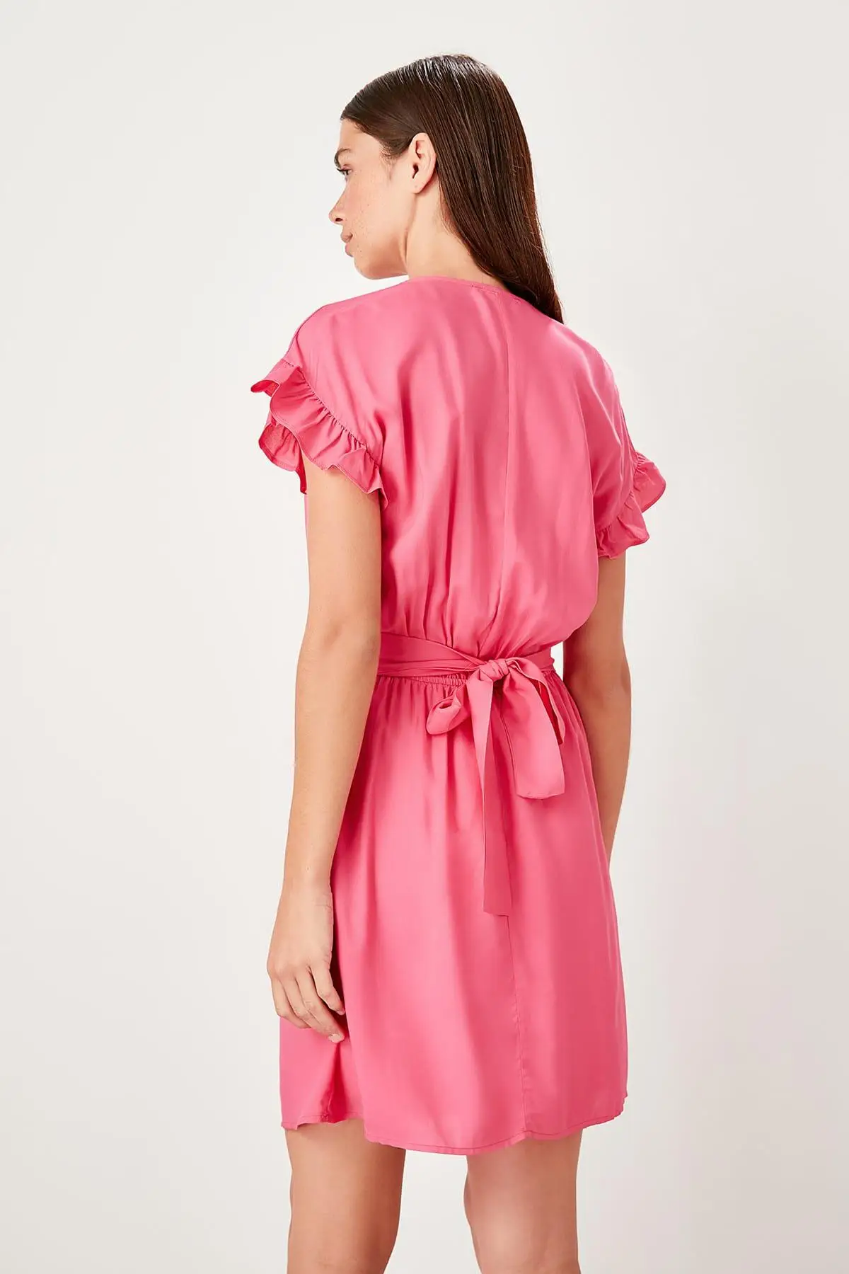 Trendyol фуксия двойной воротник до груди платье TWOSS19EL0190|Женские платья| |