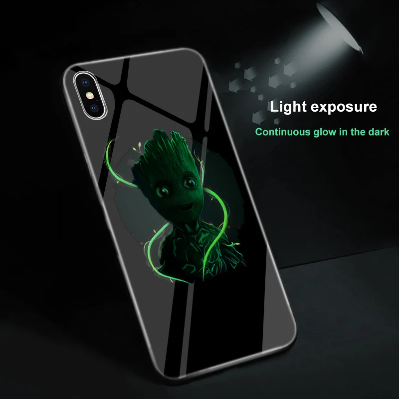 Ciciber Роскошный чехол для телефона iphone 11 Pro Max XR X XS Marvel Железный человек Светящееся