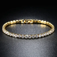 trendy aaa tennis bracelet for women girls luxury micro crystal braslet gold silver color chain braceletbangles jewelry gift
