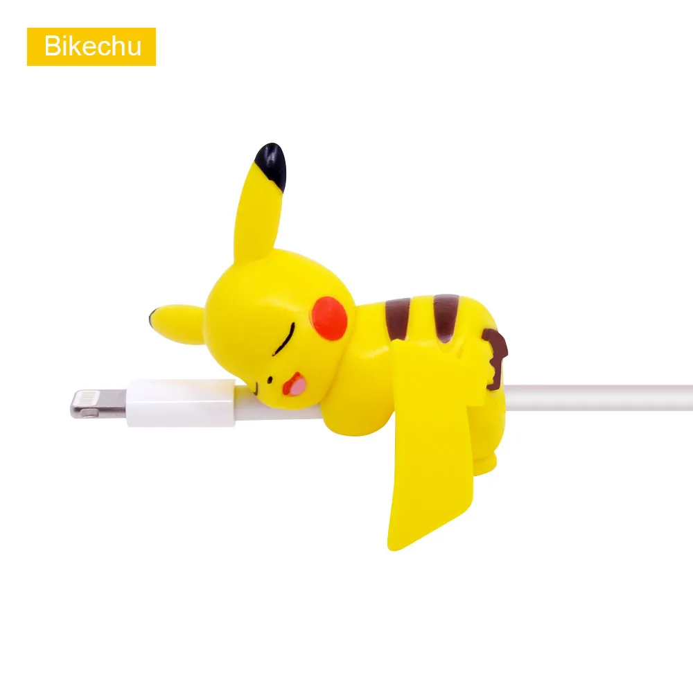 Bikechu CHIPAL мультфильм животных кабель протектор милый укус провода моталки для iPhone USB органайзер для кабеля данных укусов зарядное устройство провода держатель телефона - Цвет: Bikechu