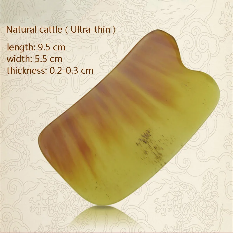 0.3cm thickness Натуральный рожок крупного рогатого скота гуа-Ша массаж скребок для доски массажер для спины Acupuntura Расслабляющая Очищающая терапия красота забота о здоровье - Цвет: 0.3cm thickness