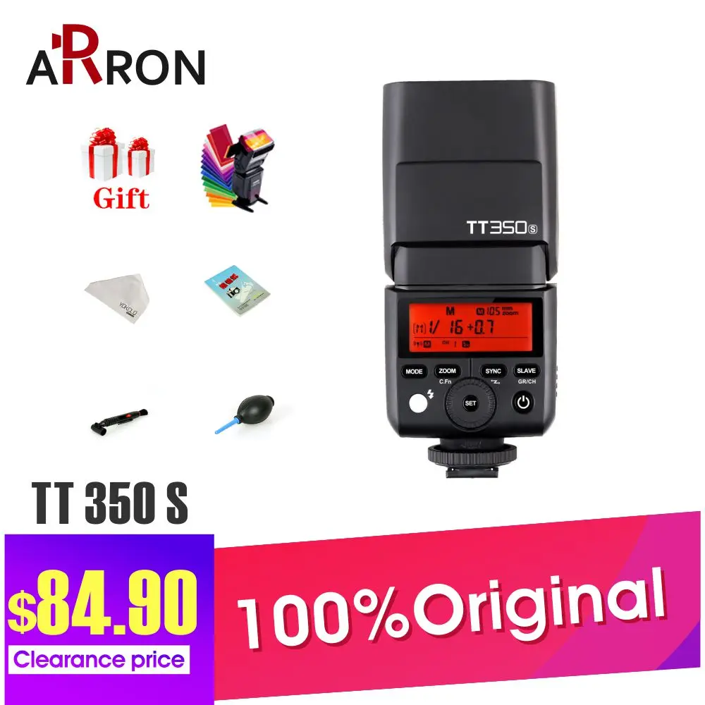 Godox TT350S Mini Speedlite 2 4G HSS 1/8000s TTL GN36 для SONY + подарки|Фотовспышки| |
