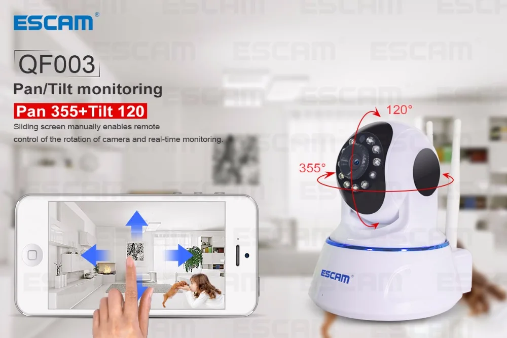 Escam QF003 HD 1080 P Беспроводной IP Камера день Ночное видение P2P WI FI Indoor Инфракрасный