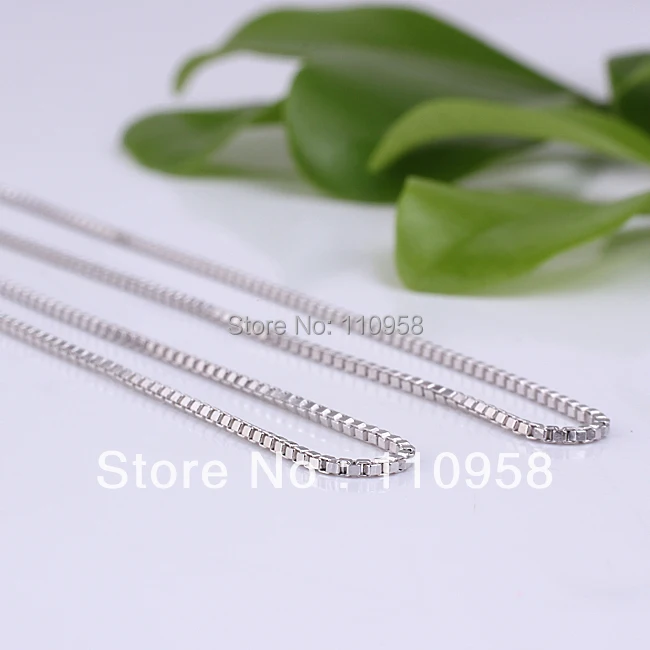 

Solid 925 Sterling Silver Box Chain Necklace 16 18 Inches 1.7g 0.8mm Support Drop shipping S7004