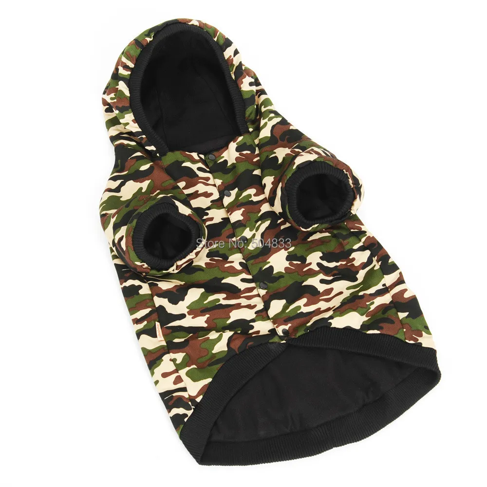 Камуфляжная толстовка с капюшоном для больших собак куртка одежда теплое