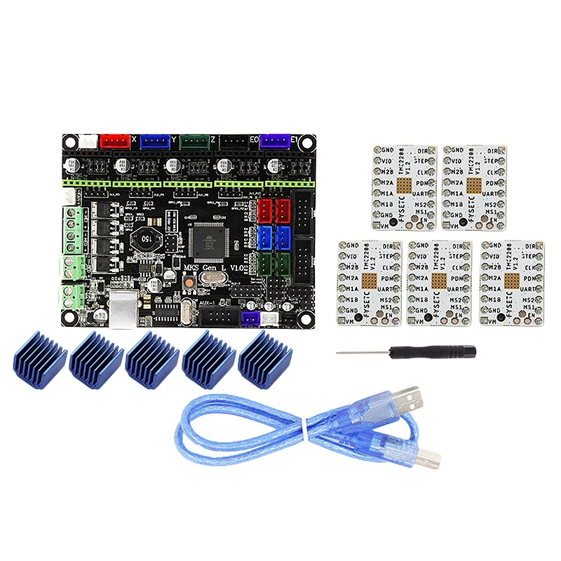 Mks Gen L V1.0 интегрированная материнская плата контроллера + 5 шт. Tmc2208 Драйвер