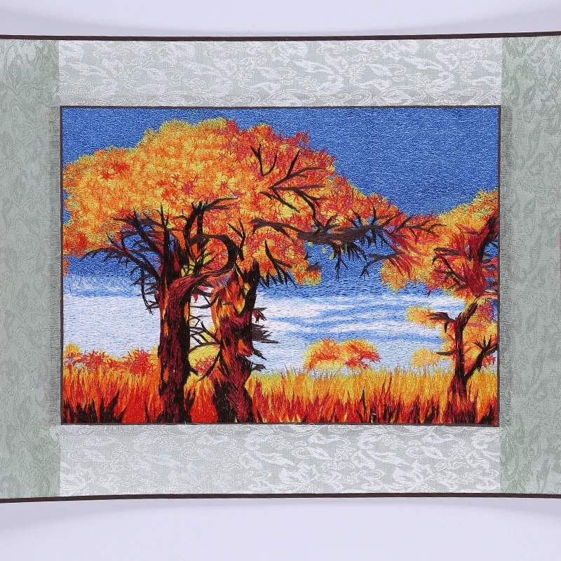 China Suxiu embroidered Chinese painting living room Deco Ink style Hanging Wall Art Unframed | Дом и сад