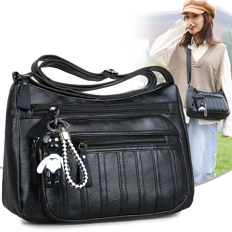 2019 женские сумочки Мягкая ручная сумка для мам женская кожаная сумочка на плечо