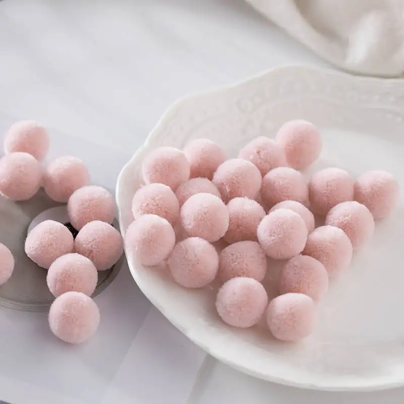 C32 Light Pink Высокое качество 60 шт. 15 мм разноцветный помпон мех ремесло DIY мягкие помпоны свадебные украшения, шитье/клей на ткани аксессуары - Цвет: C32 Light Pink