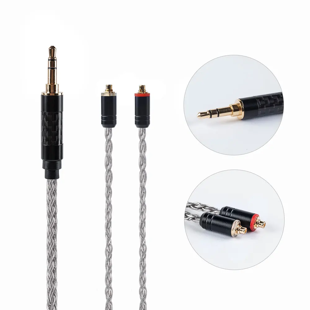 MMCX 3.5 AK Hifihear 16 Core посеребренный кабель 2,5/3,5/4,4 мм Баланс зарядный кабель с MMCX/2pin разъем для TRNX6 ZSX ZS10 PRO AS10 C12/C10 - Цвет: MMCX 3.5