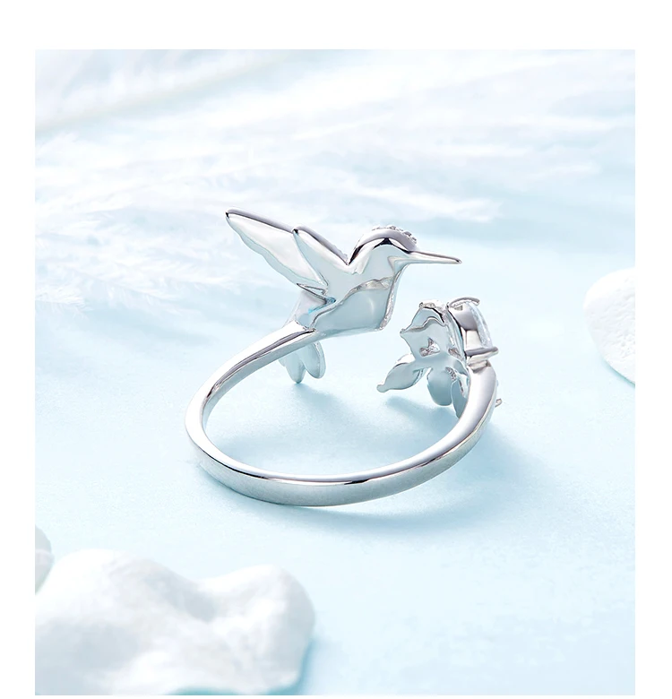 CDE 925 серебряное кольцо, украшенное кристаллами, женские кольца Ringen Voor Vrouwen, Открытое кольцо с птицей, ювелирные изделия с животными, подарки