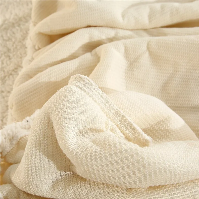 Thick Lamb Fleece Bed Fitted Sheet Flannel for winter Single product soft warm Twin Queen Full King size | Дом и сад