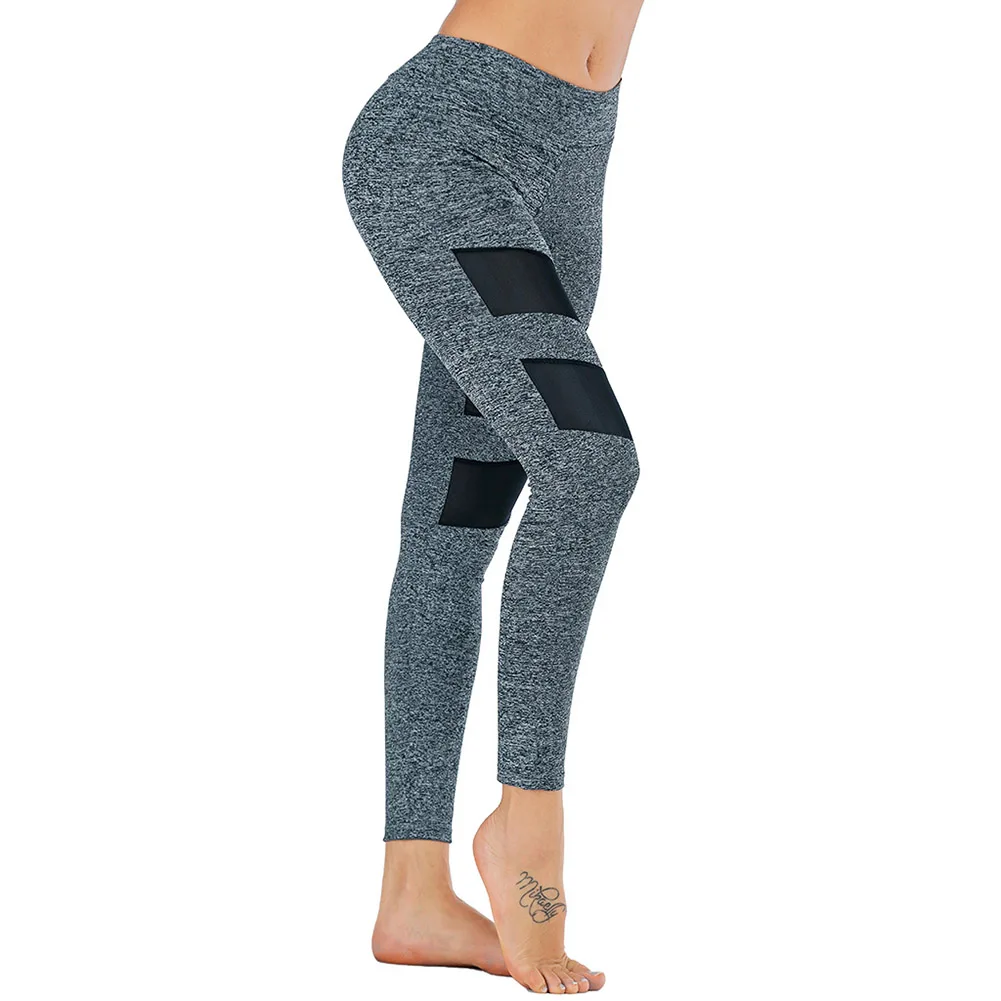 

Hot Women Yoga Pants Splice Mesh Quick Dry Slim Fit Ladies Leggings for Fitness DO2