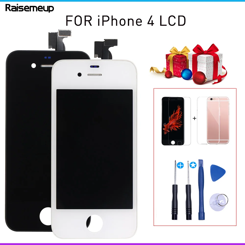 Черный/белый в сборе ЖК дисплей дигитайзер для iPhone 4 A1349 A1332 lcd сенсорный экран