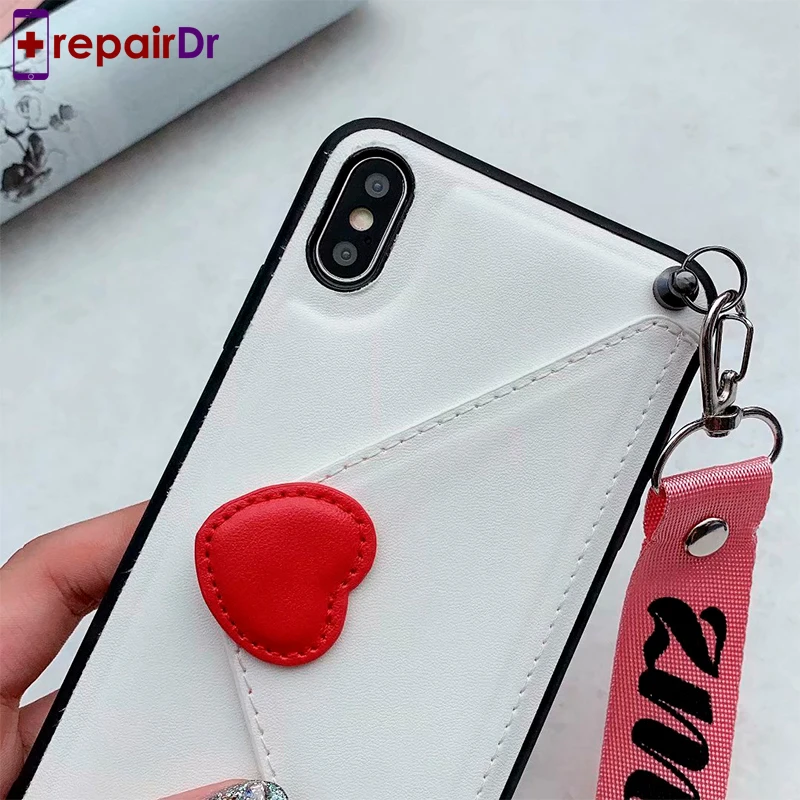 Чехол Кошелек для телефона iPhone XR XS MAX 7 8 Plus чехол из искусственной кожи с сердечком
