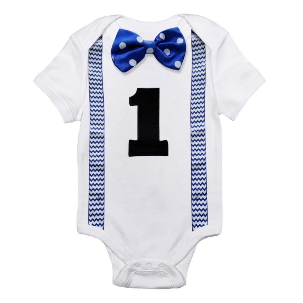 2018 Summer Rompers Baby Clothes Boy Cotton Bow Gentleman Newborn Boys 1st Birthday Party Outfits Toddler Jumpsuit White |