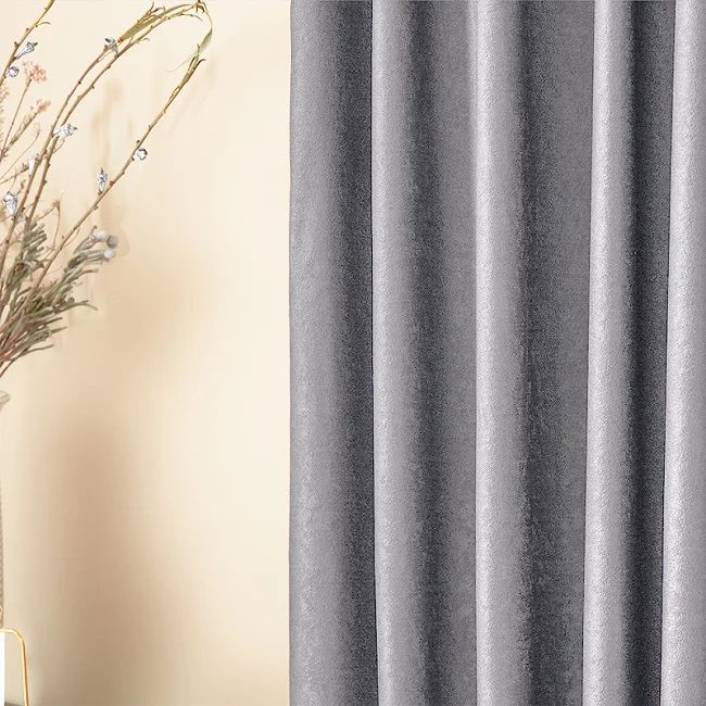 Gray Topfinel, однотонные бархатные Короткие Занавески для кухни, оконные обработанные современные занавески, занавески для двери, домашний декор - Цвет: Gray