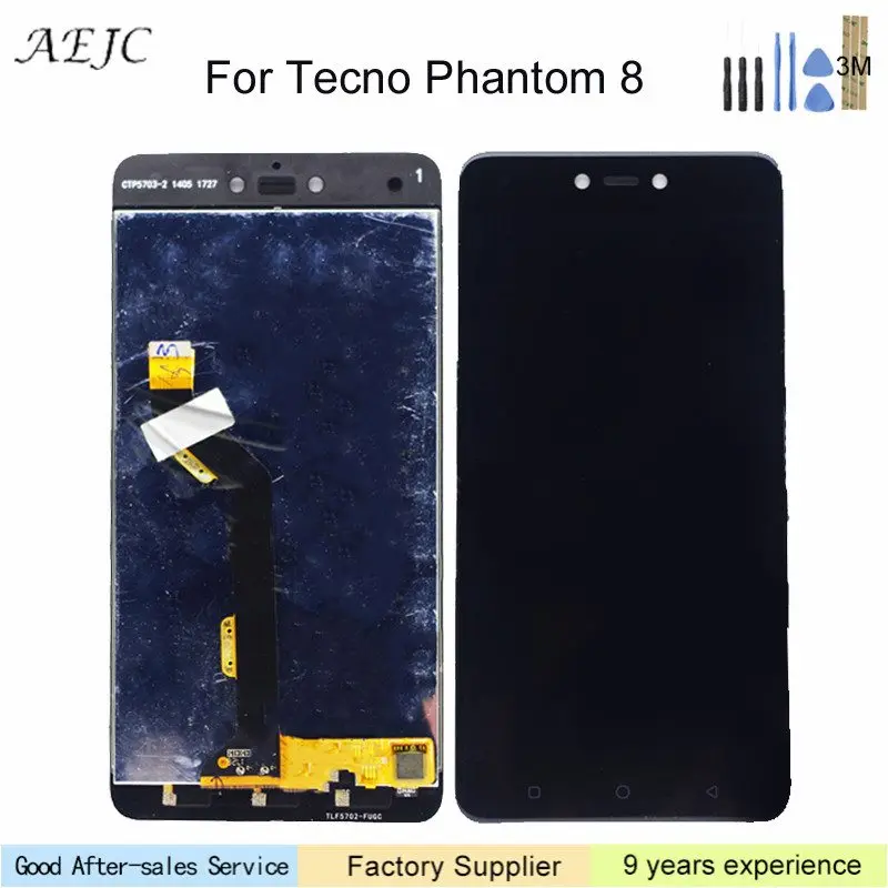 Для Tecno PHANTOM 8 ЖК дисплей сенсорный экран в сборе Замена 5 7 дюймов 100% тест Мобильный