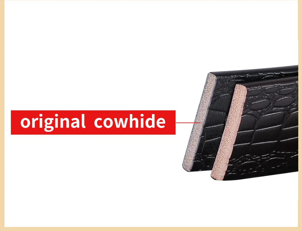 BIGDEAL Brand No Buckle 3.5cm Wide Genuine Leather Automatic Belt Body Strap Without Buckle Belts Men Good Quality Male Belts