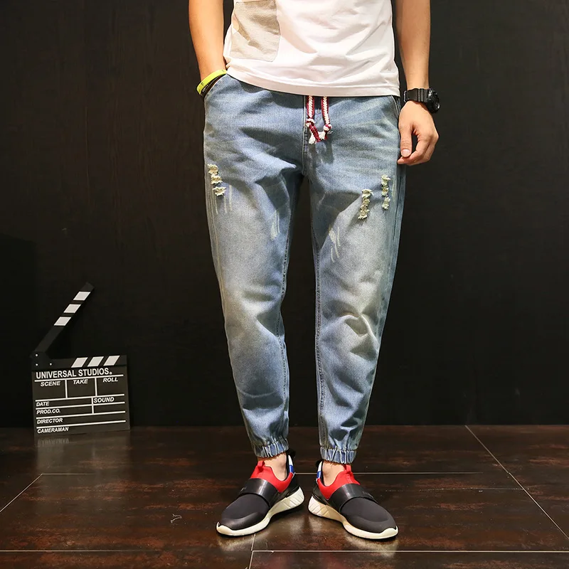 

Brand Holes Fashion Jeans Men 2017 Spring Autumn New Jeans Male Large size Zipper Casual Denim Trousers Collapse pants Hip hop