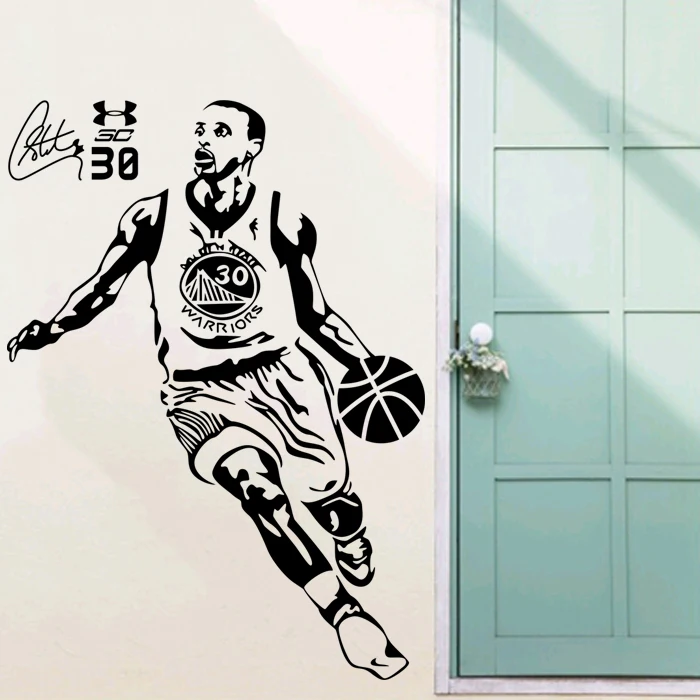 

New arrival Vinyl wall art sticker basketball star Stephen curry wall stickers wall decoration stickers wall Decor mural