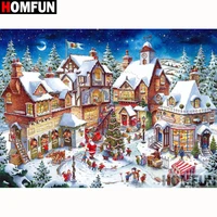 homfun full squareround drill 5d diy diamond painting house landscape embroidery cross stitch 5d home decor gift a18244