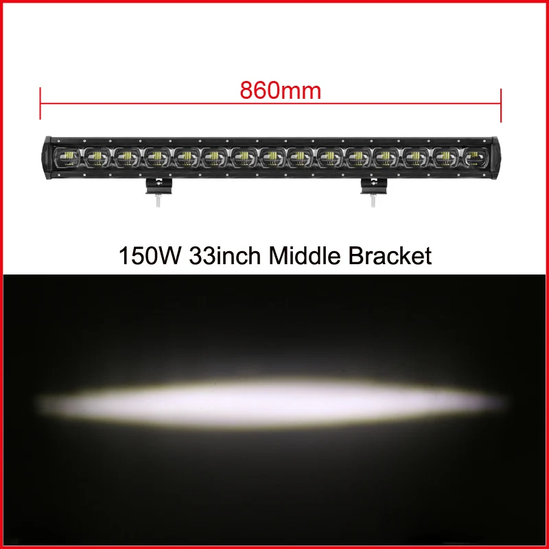 33 Inch 150W x1 6D объектив 60 Вт 90 Вт 120 Вт 210 Вт Однорядный светодиодный светильник 4x4 внедорожный бар для бездорожья 4WD грузовик ATV 12 в 24 в прицеп водонепроницаемые рабочие огни - Цвет: 33 Inch 150W x1