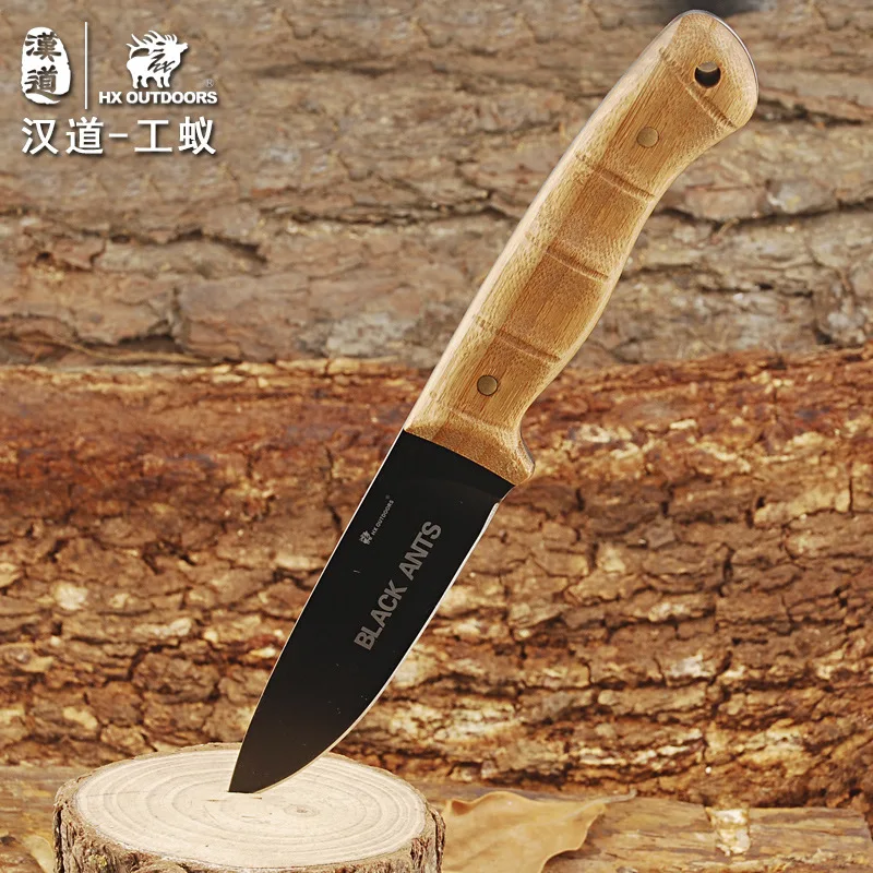 Фиксированный нож HX для выживания на открытом воздухе с бамбуковой ручкой