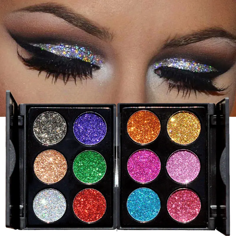 Палитра теней для век стойкие оттенки пайетка блестящие мерцающие тени Пудра
