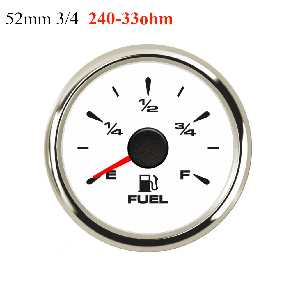 White Silver 3-4 52 мм Указатель уровня топлива цифровой топливный расходомер 240-33ohm E-F автомобиля лодка датчик уровня масла для авто мотоцикла яхты подходит 12 в 24 В - Цвет: White Silver 3-4
