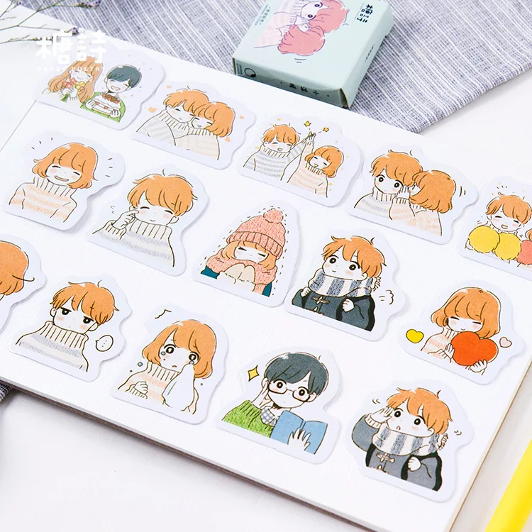 45PCS/box New Small warmth Diary Paper Lable Sealing Stickers Crafts Scrapbooking Decorative Lifelog DIY Stationery | Канцтовары для
