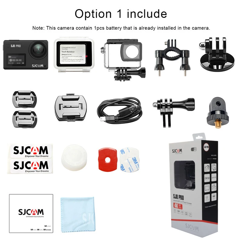 Оригинальная Экшн-камера SJCAM SJ8 серии SJ8 Air& SJ8 Plus и SJ8 Pro 1290P 4K wifi Пульт дистанционного управления Водонепроницаемая Спортивная DV