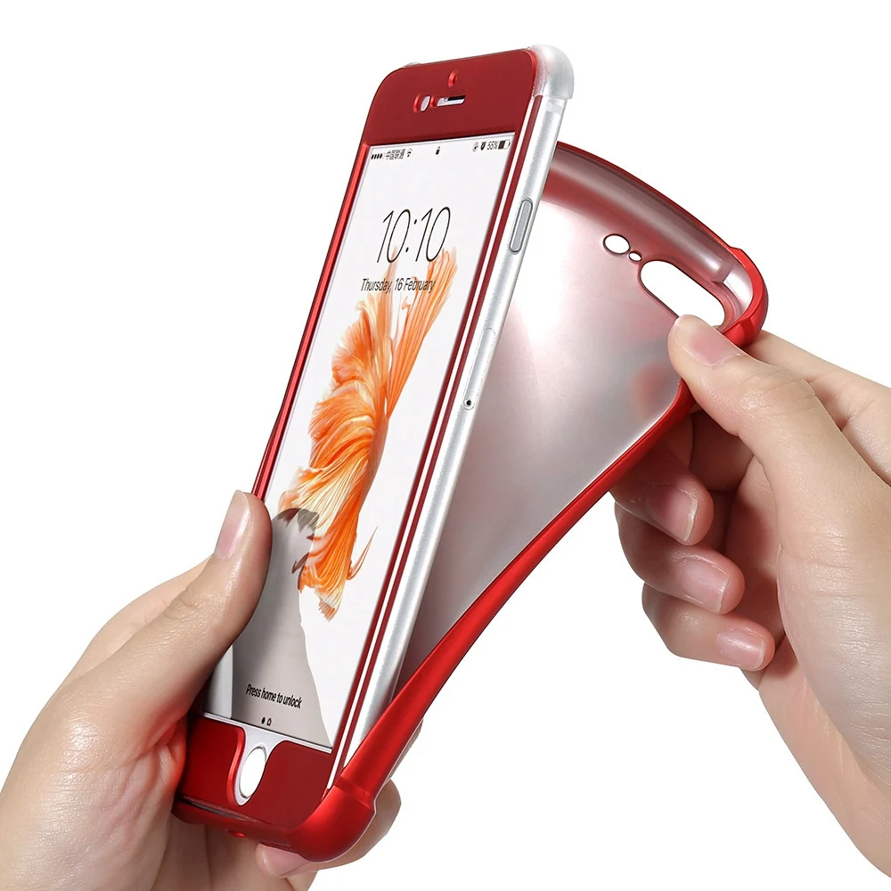 Floveme 360 градусов чехол для iPhone 7 iphone 6S 6 Чехол PC Силиконовые полный охват Защитная
