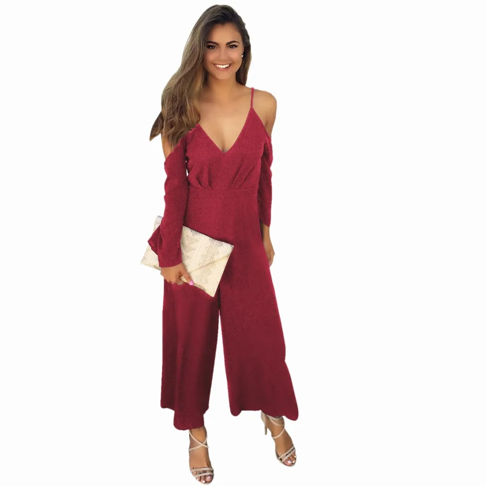 Zmvkgsoa women v neck jumpsuits wide leg pants rompers womens jumpsuit summer casual playsuits overalls macacao feminino Y2467 | Женская