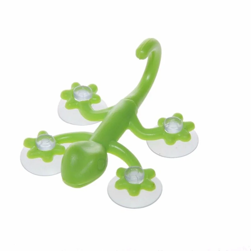 

3PC Powerful Plastic Four Suction Cups Hook Gecko Wall Hanger Decoration Bathroom Random Color